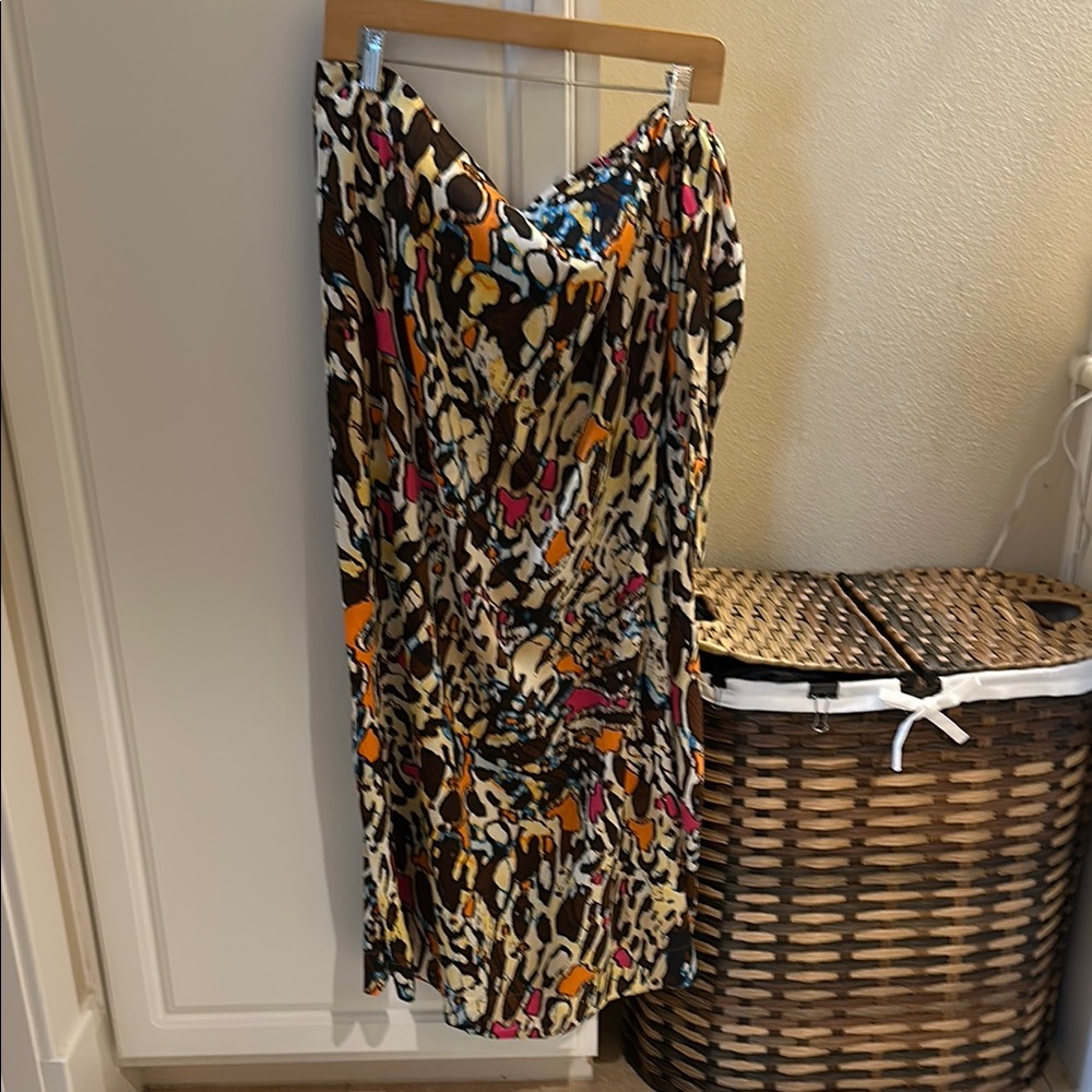 Multicolor Abstract Print wrap skirt
